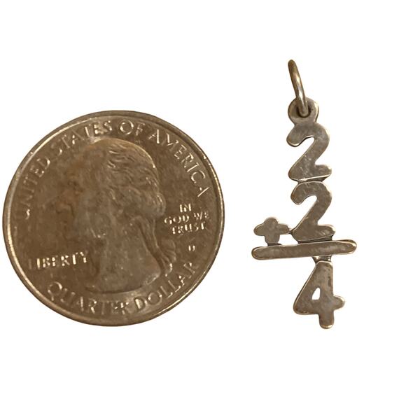 James Avery Charm or Pendant Sterling Silver 2+2=4 Math Retired - Picture 3 of 5